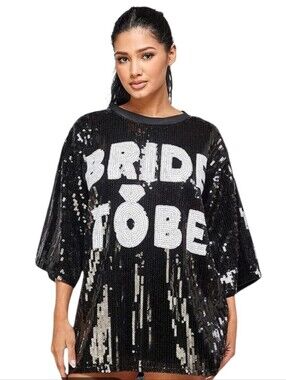 Women's Sequin Bride To Be Shirt Sz XL /XXL